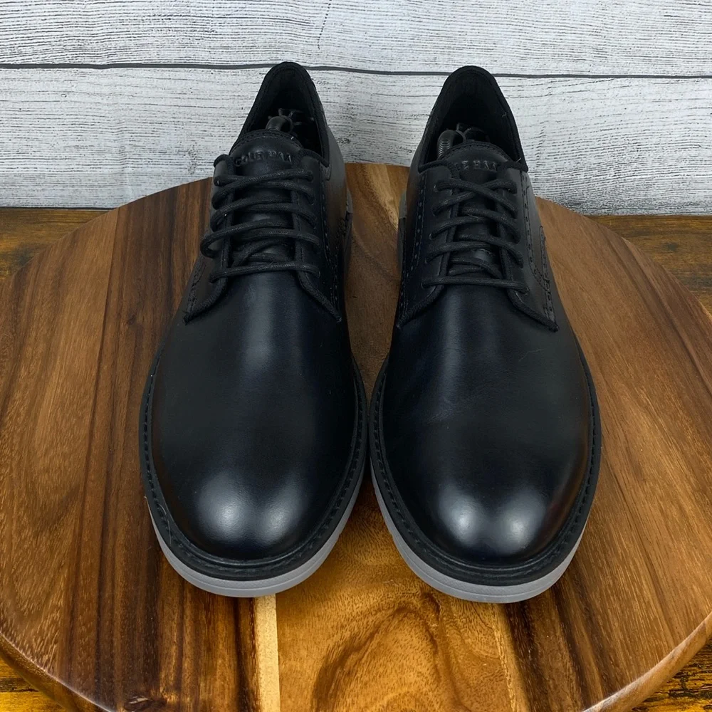 Cole Haan Go To Plain Toe Oxford Black Leather Gray Midsole Shoe C34123 Men’s 12